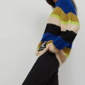 Kangol Blue and Green Striped Sweater